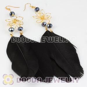Black Basketball Wives Feather Earrings Wholesale
