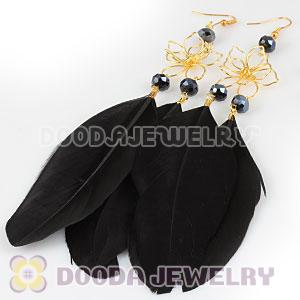Black Basketball Wives Feather Earrings Wholesale