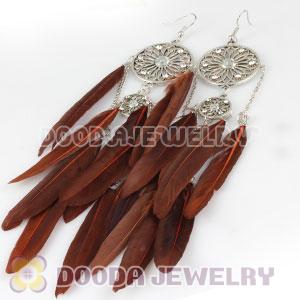 Brown Basketball Wives Feather Earrings Wholesale