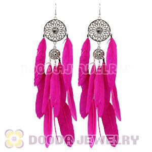 Peach Basketball Wives Feather Earrings Wholesale