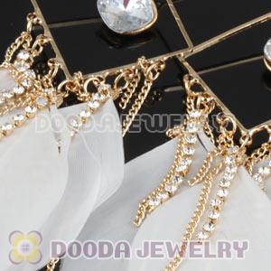 White Basketball Wives Feather Earrings Wholesale