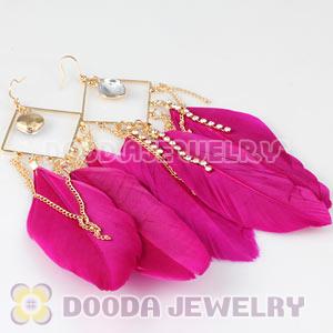 Pink Basketball Wives Feather Earrings Wholesale