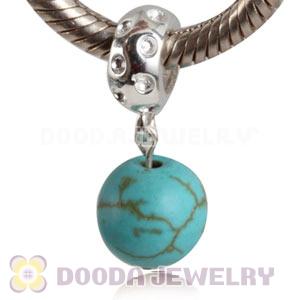 Sterling Silver European Dangle Charms Turquoise Beads