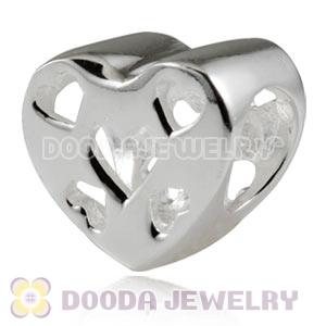 925 Sterling Silver Heart Charm Beads For Valentines Day 