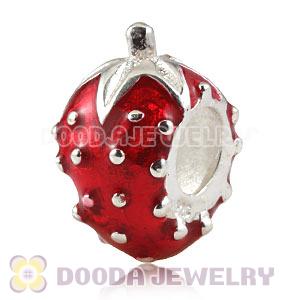 925 Sterling Silver Jewelry Charms Enamel strawberry