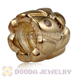 Gold Plated European Style 925 Sterling Silver Beads with Stone