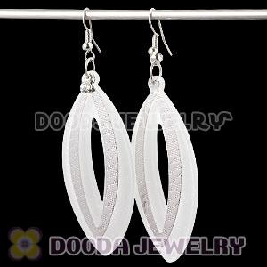White Crystal Basketball Wives Bamboo Hoop Earrings Wholesale