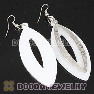 White Crystal Basketball Wives Bamboo Hoop Earrings Wholesale