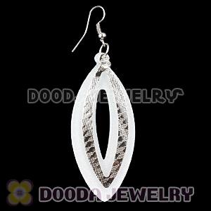 White Crystal Basketball Wives Bamboo Hoop Earrings Wholesale