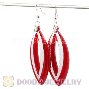 Red Crystal Basketball Wives Bamboo Hoop Earrings Wholesale