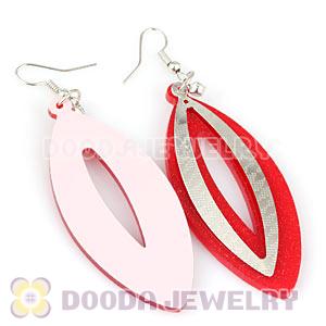 Red Crystal Basketball Wives Bamboo Hoop Earrings Wholesale