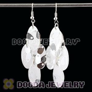 White Crystal Basketball Wives Bamboo Drop Earrings Wholesale