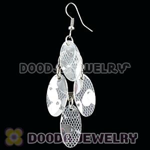 White Crystal Basketball Wives Bamboo Drop Earrings Wholesale