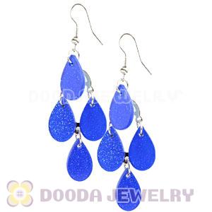 Blue Crystal Basketball Wives Bamboo Drop Earrings Wholesale