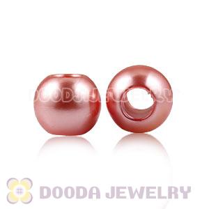 12mm Pink European Big Hole ABS Pearl Beads Wholesale 