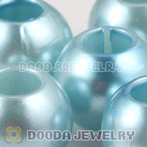 12mm Cyan European Big Hole ABS Pearl Beads Wholesale 