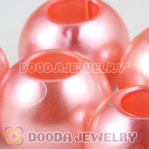 12mm Pink European Big Hole ABS Pearl Beads Wholesale 