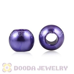 12mm Purple Big Hole ABS Pearl Beads For European Jewelry Wholesale 