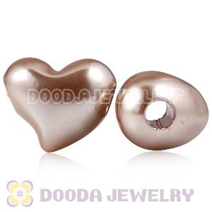 19X23mm Heart Basketball Wives ABS Pearl Beads Wholesale 
