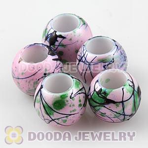 14mm Big Hole Acrylic Beads For European Jewelry Wholesale 