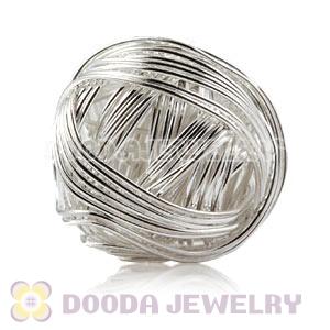 Wholesale 18mm Silver Basketball Wives Beads For Hoop Earrings 