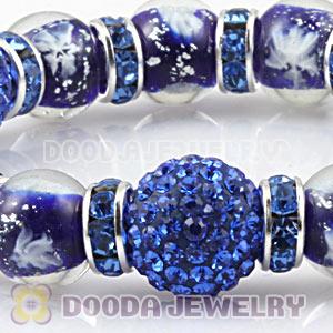 Snowflake Glass Beaded Basketball Wives Bracelets With Czech Crystal Beads 