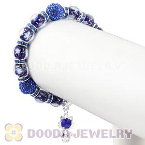 Snowflake Glass Beaded Basketball Wives Bracelets With Czech Crystal Beads 