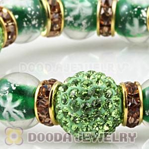 Snowflake Glass Beaded Basketball Wives Bracelets With Czech Crystal Beads 