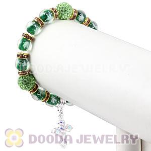 Snowflake Glass Beaded Basketball Wives Bracelets With Czech Crystal Beads 