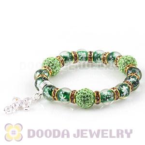 Snowflake Glass Beaded Basketball Wives Bracelets With Czech Crystal Beads 