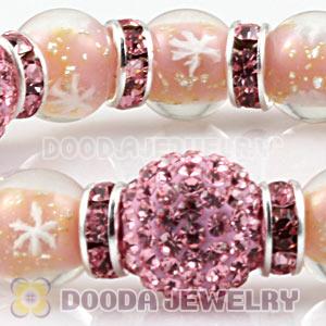 Snowflake Glass Beaded Basketball Wives Bracelets With Czech Crystal Beads 