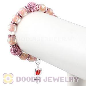 Snowflake Glass Beaded Basketball Wives Bracelets With Czech Crystal Beads 