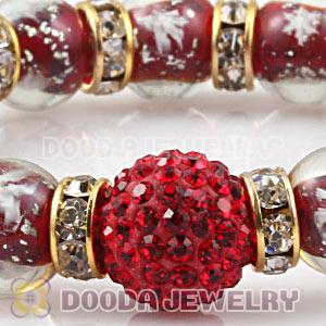 Snowflake Glass Beaded Basketball Wives Bracelets With Czech Crystal Beads 