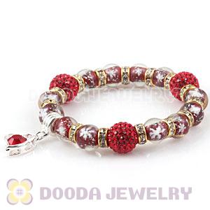 Snowflake Glass Beaded Basketball Wives Bracelets With Czech Crystal Beads 