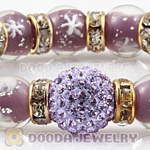Snowflake Glass Beaded Basketball Wives Bracelets With Czech Crystal Beads 