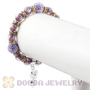Snowflake Glass Beaded Basketball Wives Bracelets With Czech Crystal Beads 