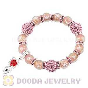 Snowflake Glass Beaded Basketball Wives Bracelets With Czech Crystal Beads 