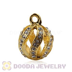 Fashion 14mm Gold Plated Alloy Pendants With White Stones Wholesale