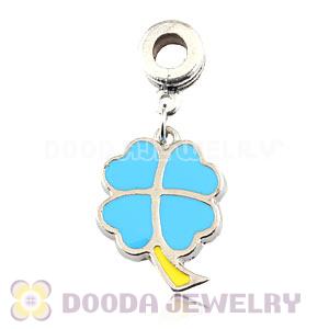 Platinum Plated Alloy Enamel Four-Leaf Clover European Charms Wholesale 