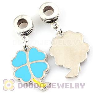 Platinum Plated Alloy Enamel Four-Leaf Clover European Charms Wholesale 