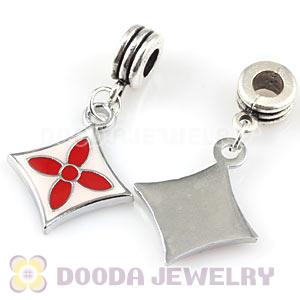 Platinum Plated Alloy Enamel Four-Leaf Clover European Charms Wholesale 