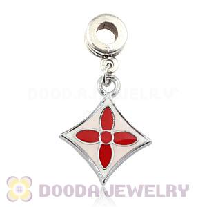 Platinum Plated Alloy Enamel Four-Leaf Clover European Charms Wholesale 