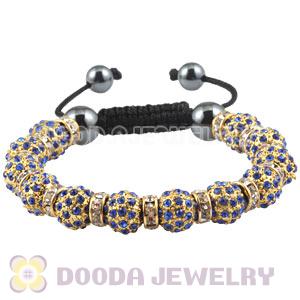 Handmade Style TresorBeads Blue Crystal Ball Bead Bracelets With Hematite