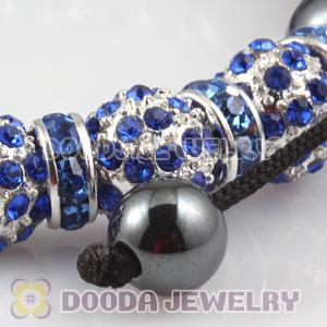 Handmade Style TresorBeads Blue Crystal Ball Bead Bracelets With Hematite