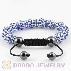 Handmade Style TresorBeads Blue Crystal Ball Bead Bracelets With Hematite