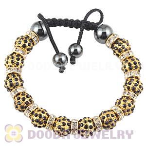 Handmade Style TresorBeads Blck Crystal Ball Bead Bracelets With Hematite