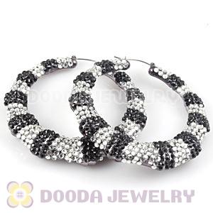 Cheap 80mm Basketball Wives Bamboo Crystal Hoop Earrings Wholesale