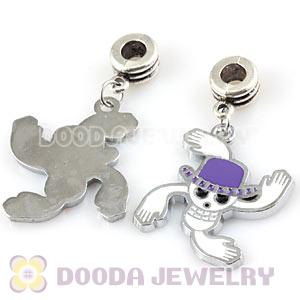 Platinum Plated Alloy Enamel European Macabre Skull Charms Wholesale 