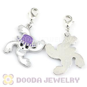Platinum Plated Alloy European Jewelry Macabre Skull Charms Wholesale 