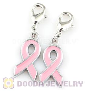 Platinum Plated Alloy European Jewelry Cancer Ribbon Charms Wholesale 